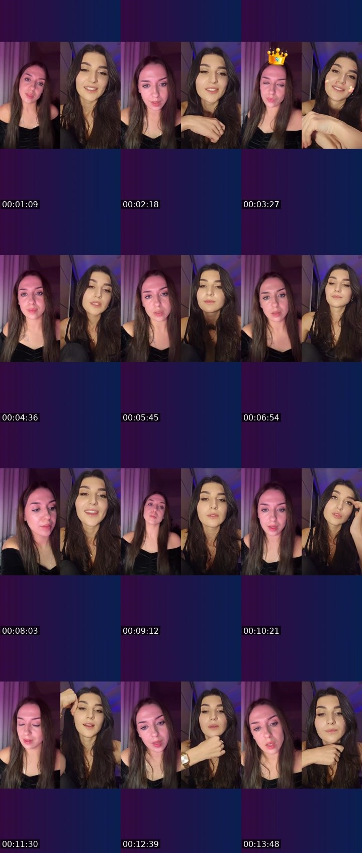 Contact-sheet preview of Tata25's Liveme recording