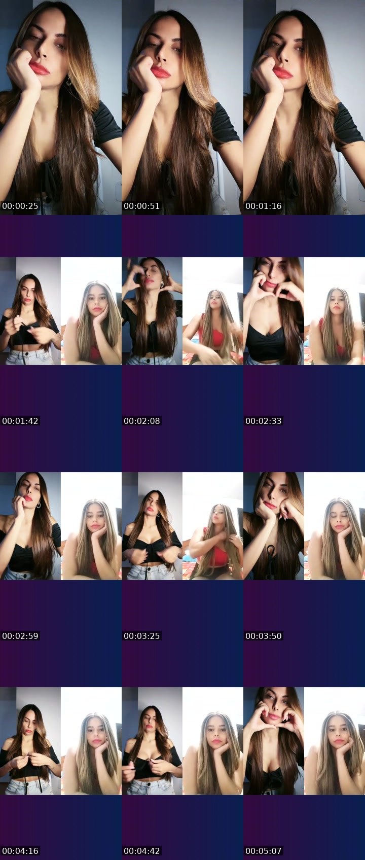 Contact-sheet preview of Maeva 🥂's Liveme recording