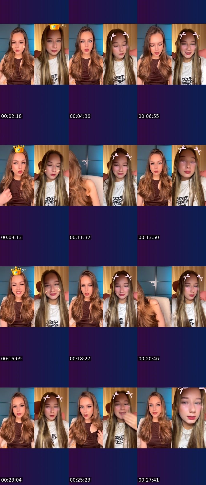 Contact-sheet preview of ✨MARGARITA🪩 ℄'s Liveme recording