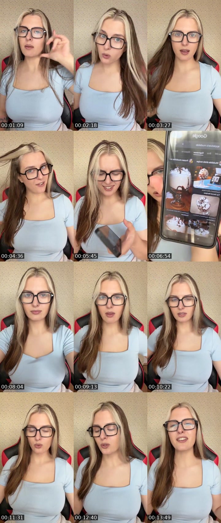 Contact-sheet preview of Yana🤓's Liveme recording