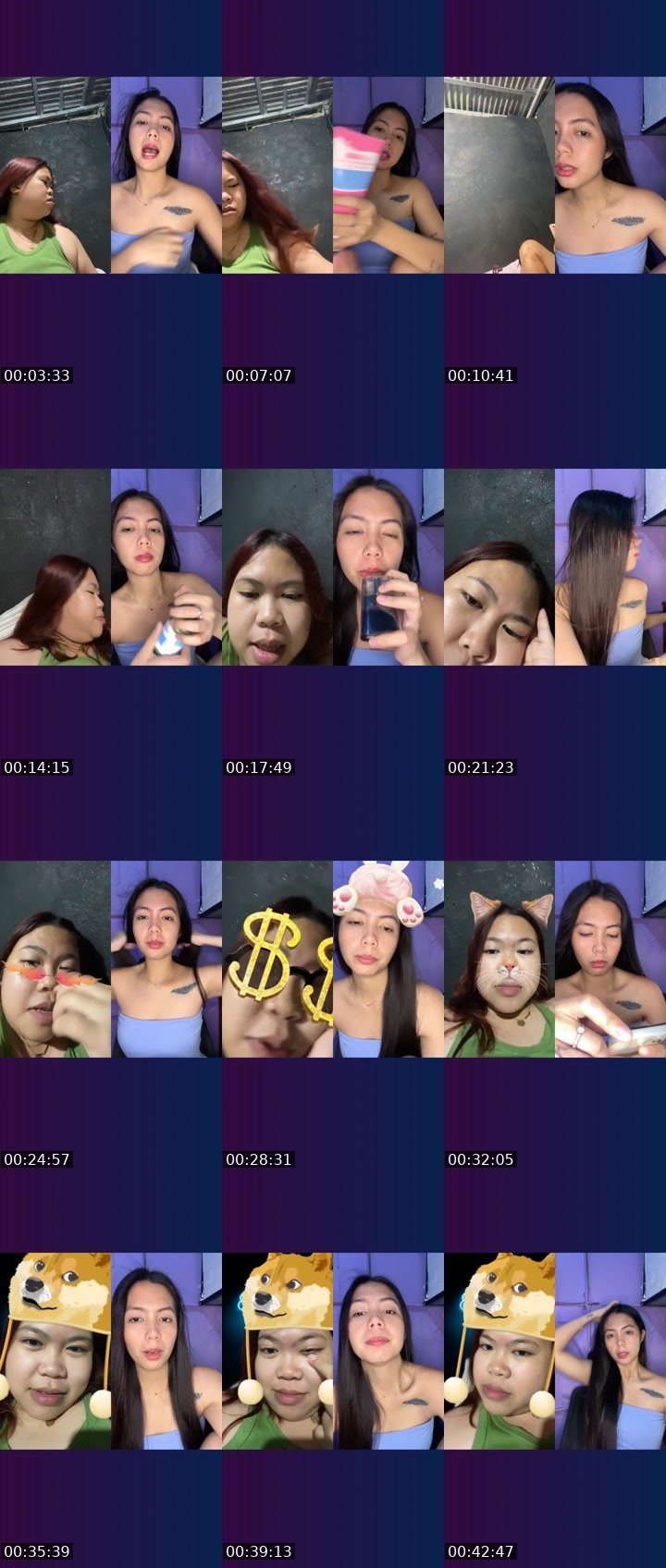 Contact-sheet preview of 👸🏻Asya.☘️'s Liveme recording