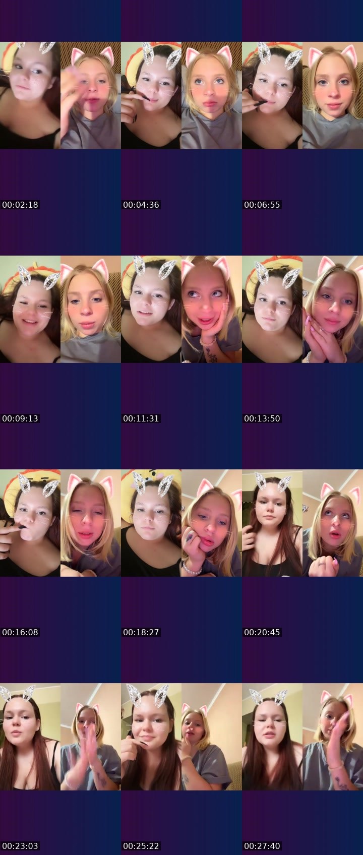 Contact-sheet preview of kiss me 💋's Liveme recording