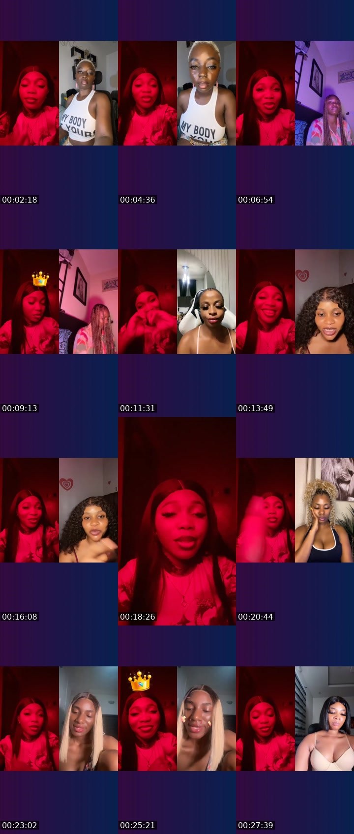 Contact-sheet preview of ✯💸😈Daniella☞🩷's Liveme recording