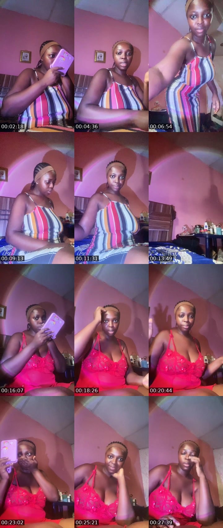 Contact-sheet preview of Queeniebee's Liveme recording