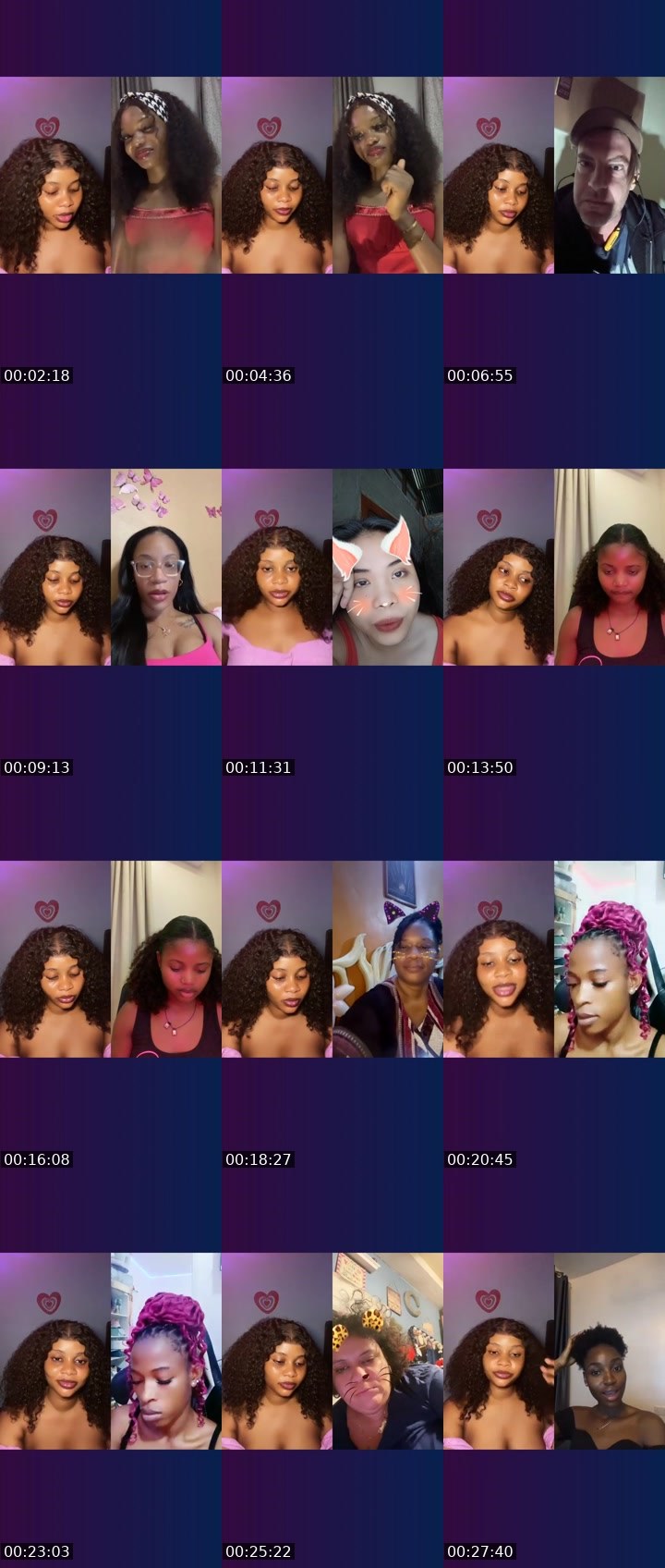 Contact-sheet preview of 🏦SwtBella🥰😋🔼☻︎'s Liveme recording