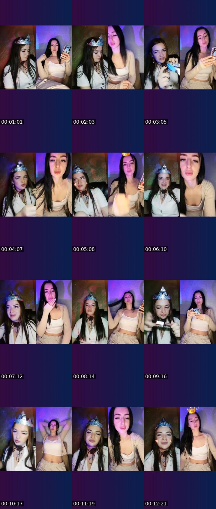 Contact-sheet preview of 💯 Strawberry👼's Liveme recording