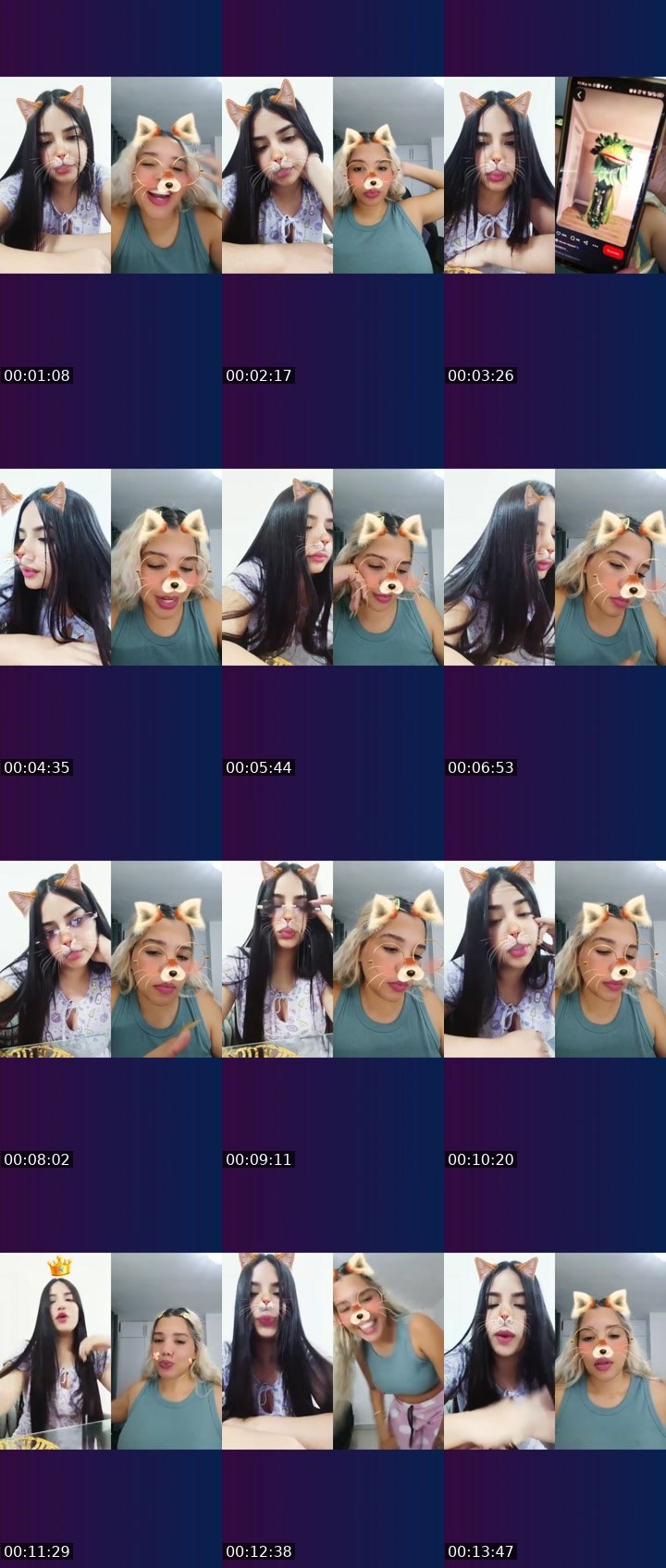 Contact-sheet preview of 👑⃤ Danielita🐰's Liveme recording