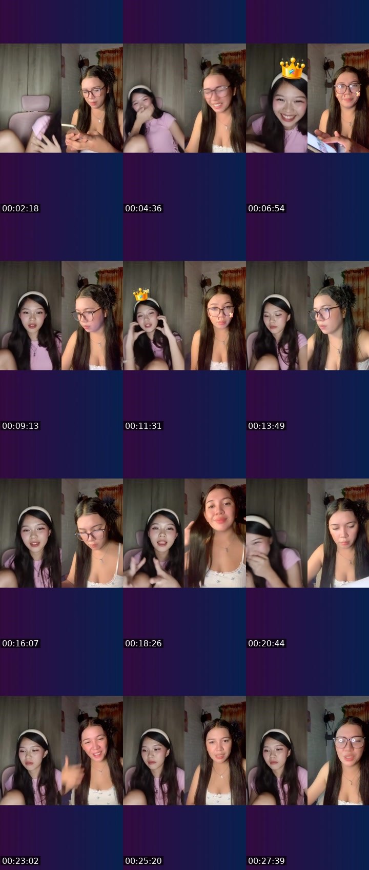 Contact-sheet preview of 👸Alodie🌼🍃's Liveme recording