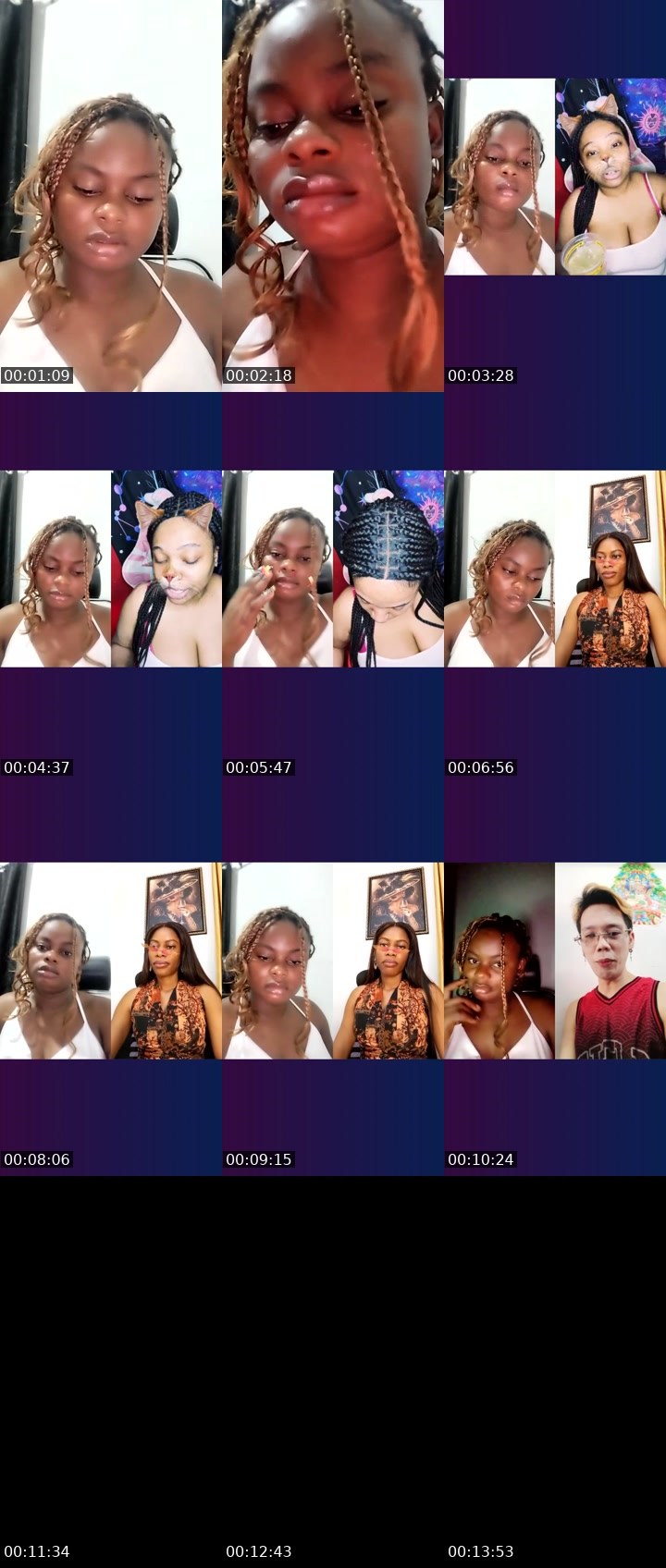 Contact-sheet preview of HappybirthdayJOY💝's Liveme recording