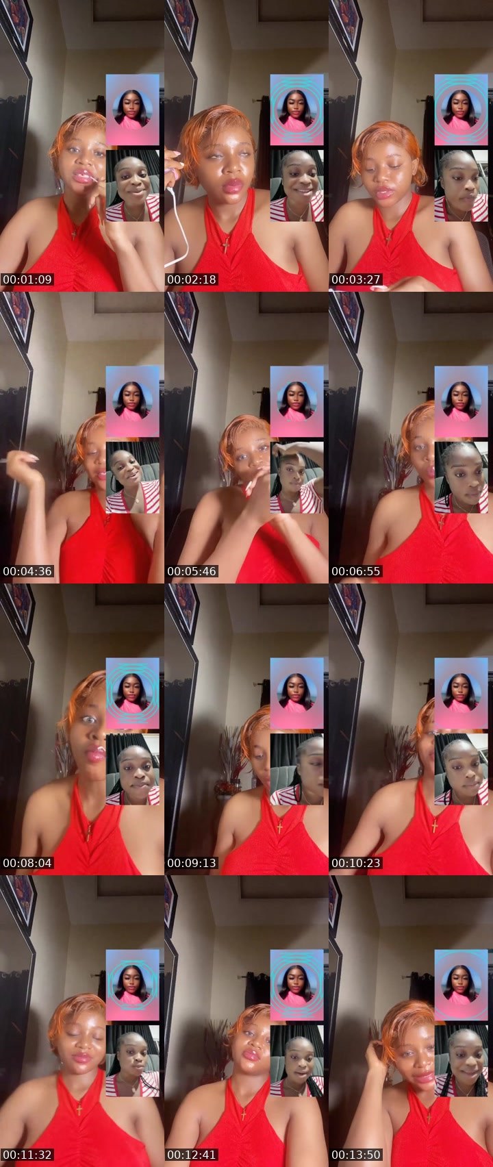Contact-sheet preview of 8k💸✊🏾Nina🥂🍭's Liveme recording
