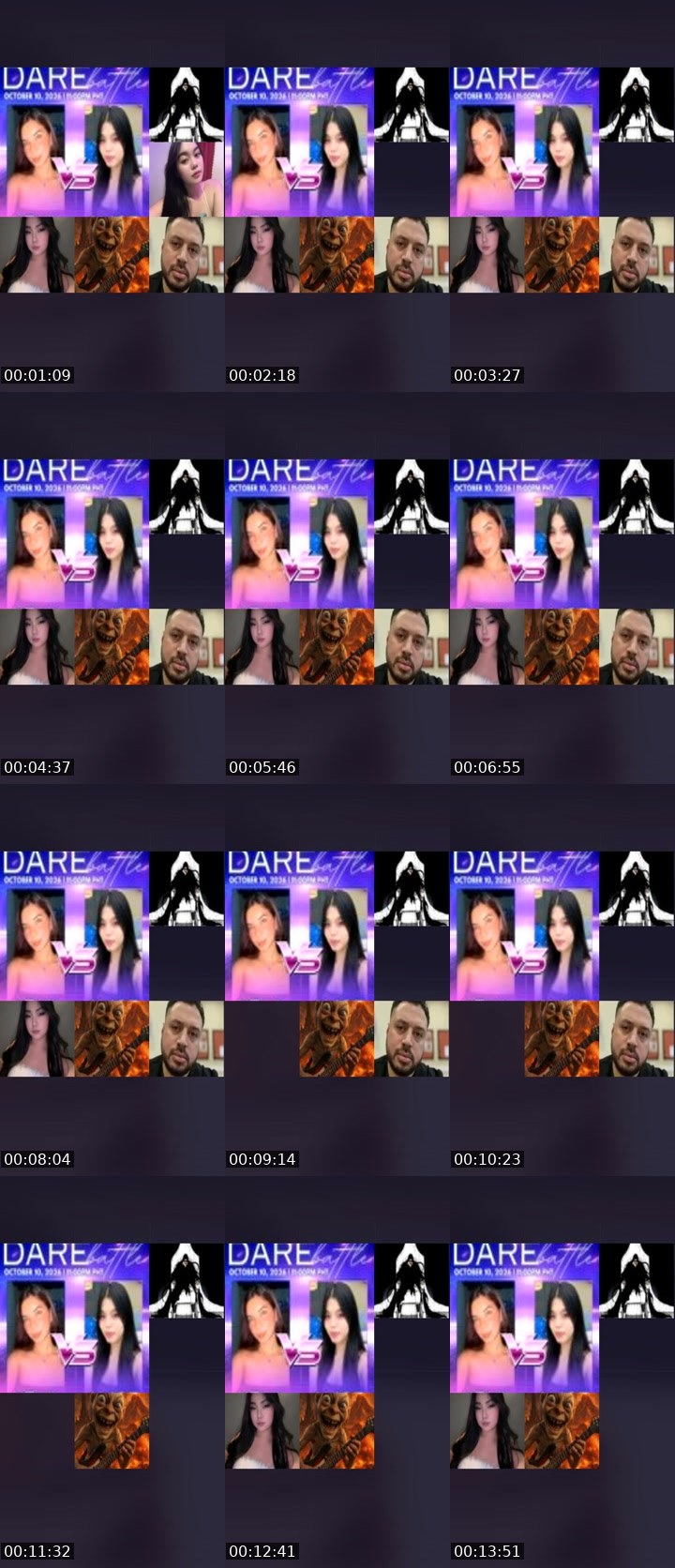 Contact-sheet preview of 𖤍Alice🍂's Liveme recording