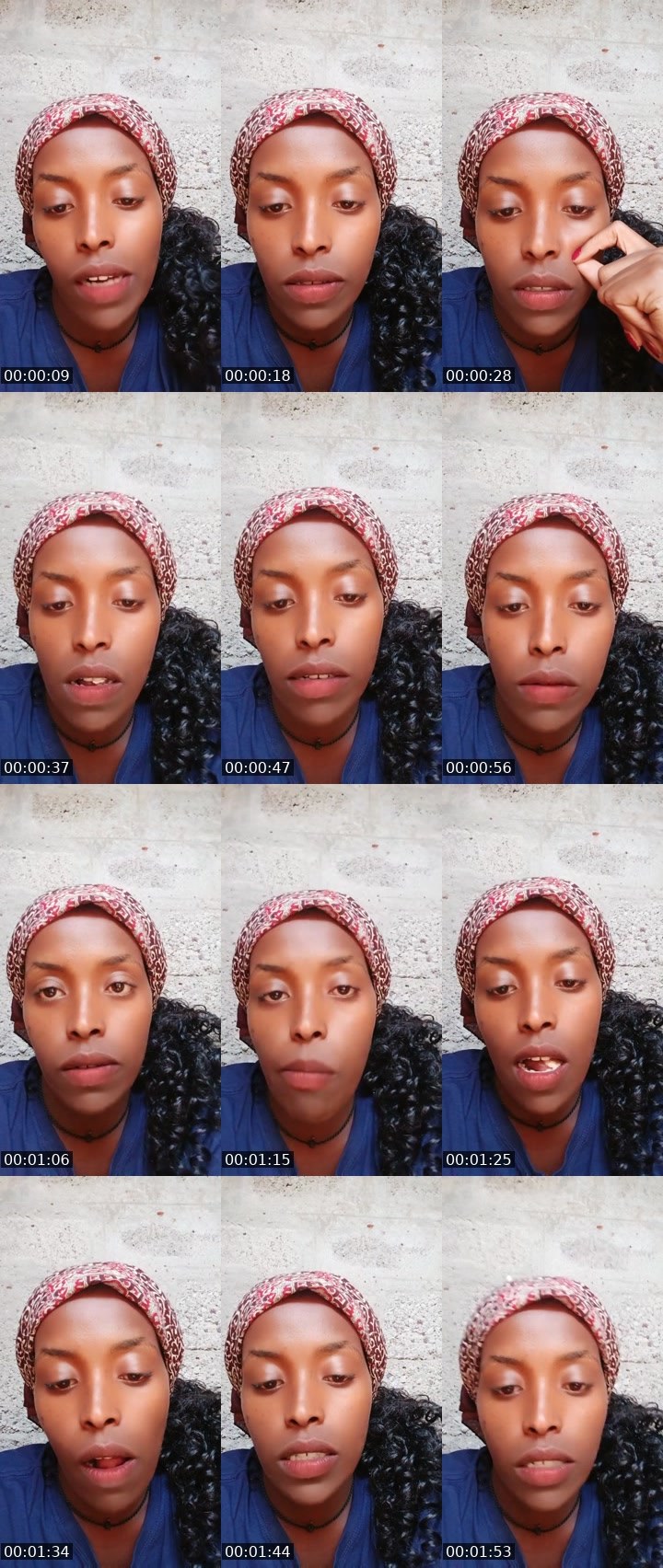 Contact-sheet preview of Tsega Hailu's Liveme recording