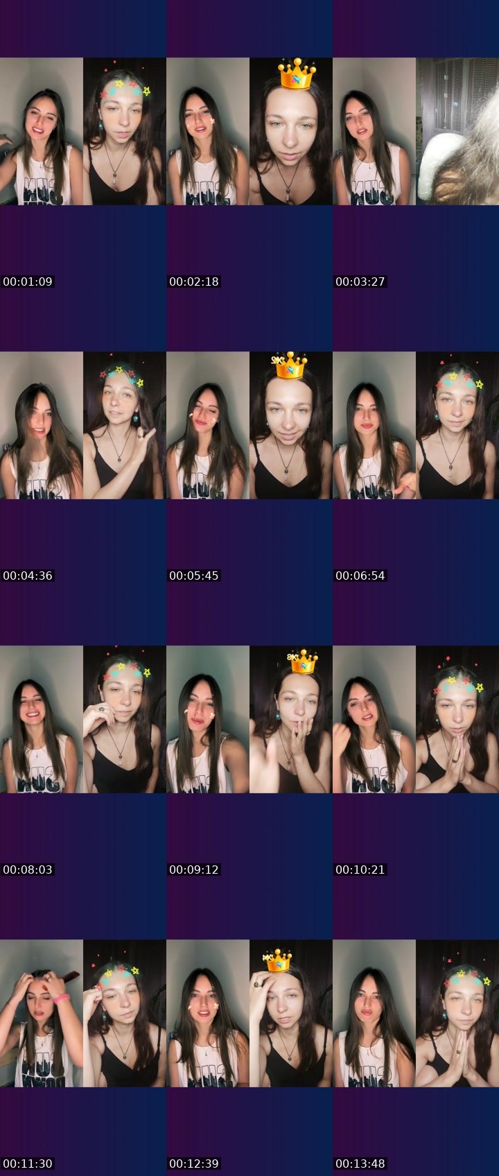 Contact-sheet preview of 💯𝒞𝓊𝓉ℯ℄𝒜𝓁ℯ𝓍🦋's Liveme recording