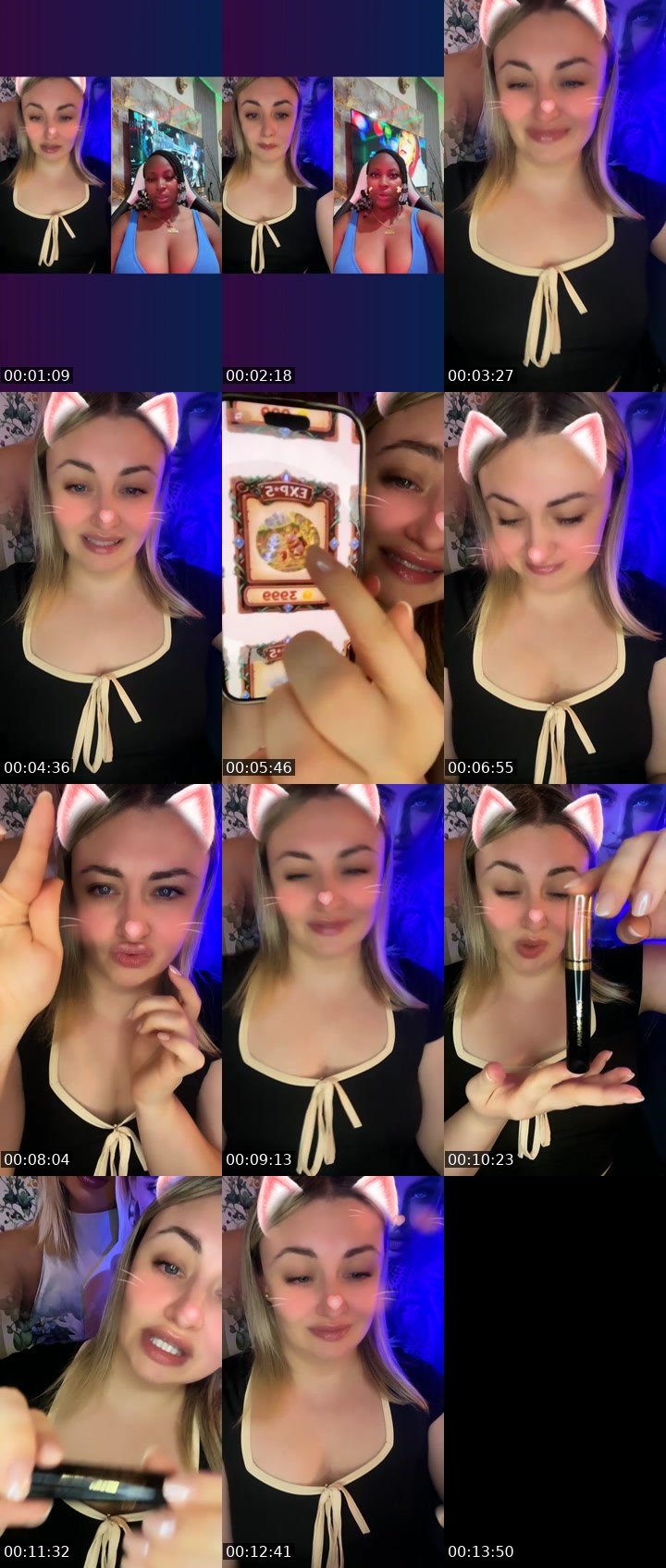 Contact-sheet preview of ✰⌖Svetti🦁's Liveme recording