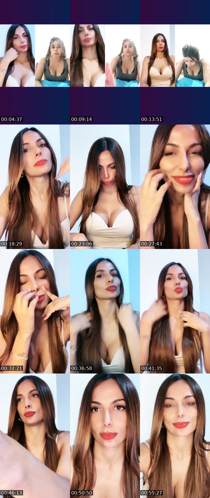 Contact-sheet preview of Maeva 🥂's Liveme recording