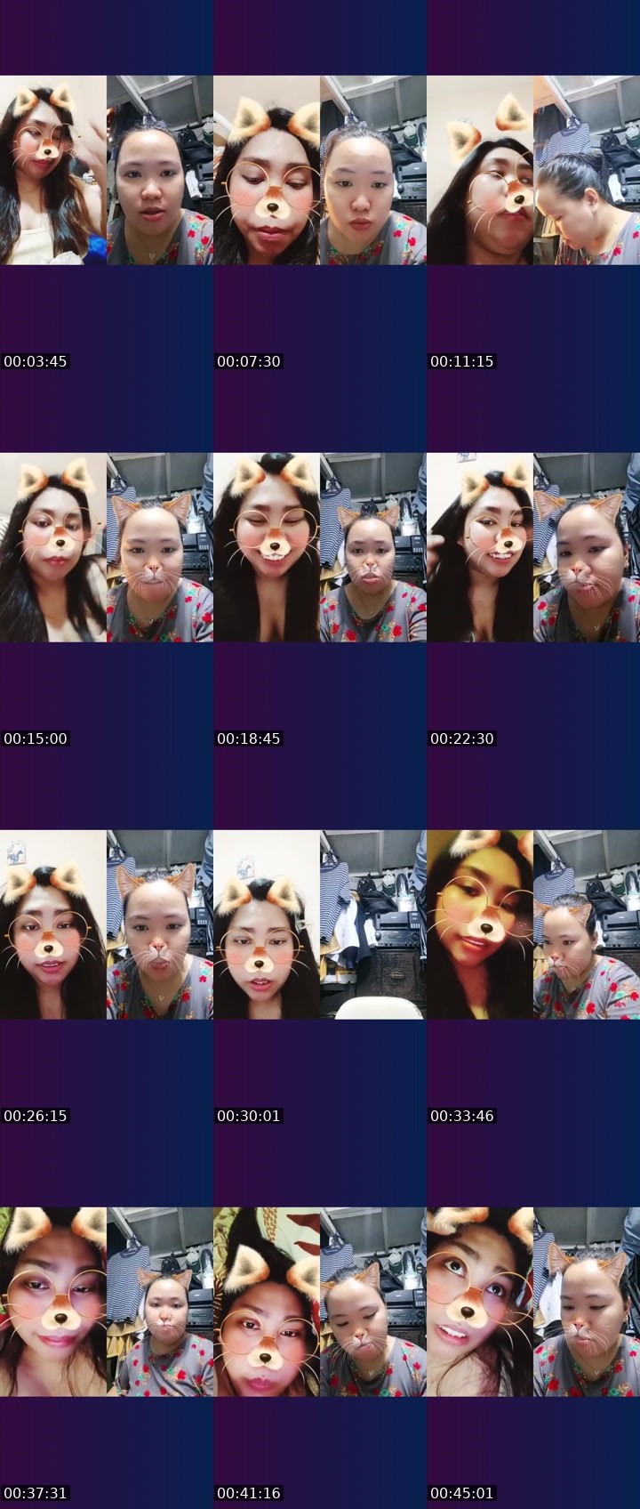 Contact-sheet preview of 🍑Obryee's Liveme recording