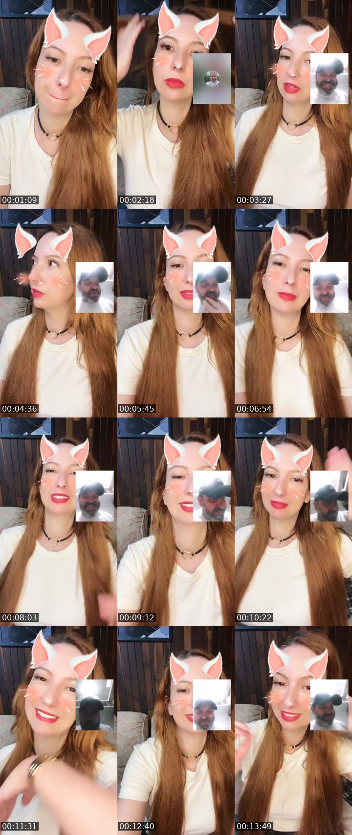 Contact-sheet preview of Ruiva Samantha's Liveme recording