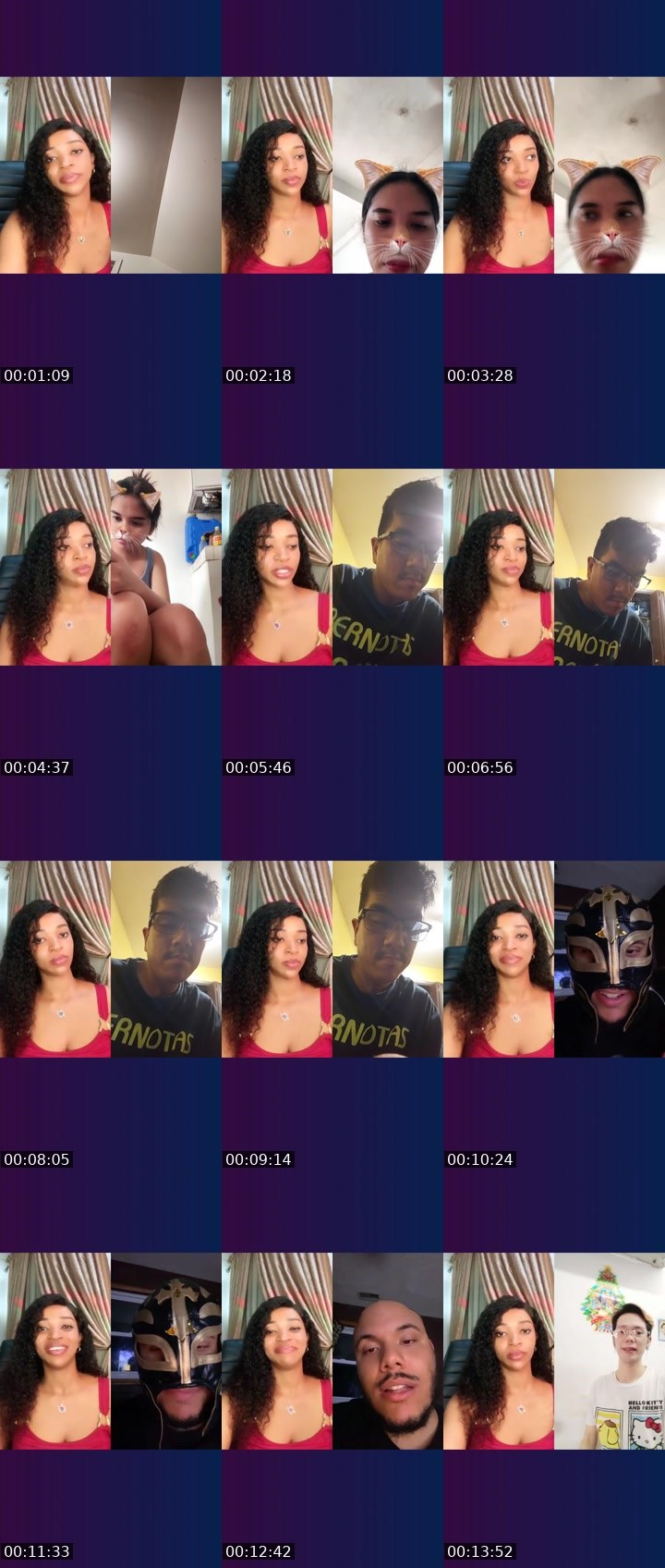 Contact-sheet preview of 🏦💜NUCHI💸✊🏾🎨's Liveme recording