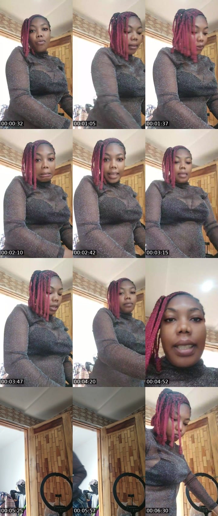 Contact-sheet preview of Shela 💝's Liveme recording
