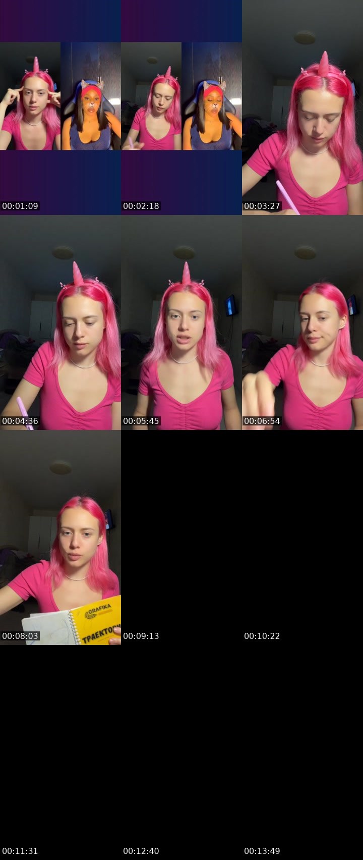 Contact-sheet preview of Olya_Pink🎀's Liveme recording