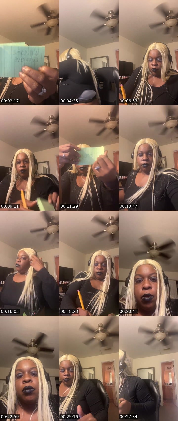 Contact-sheet preview of PINK PANTHA🌈🌈🌈's Liveme recording