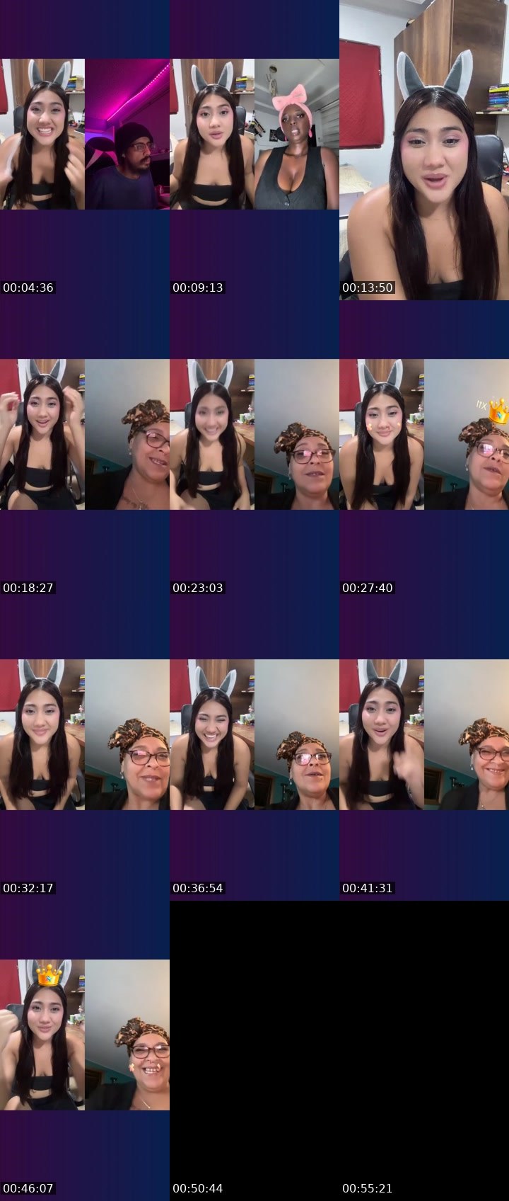 Contact-sheet preview of 🦂RosJaick 🫧🧸's Liveme recording