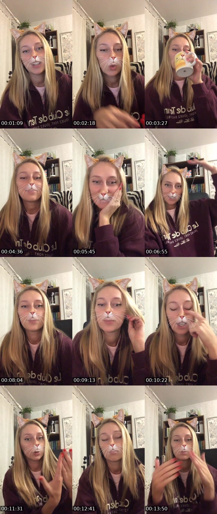 Contact-sheet preview of 73k Little cat✨'s Liveme recording