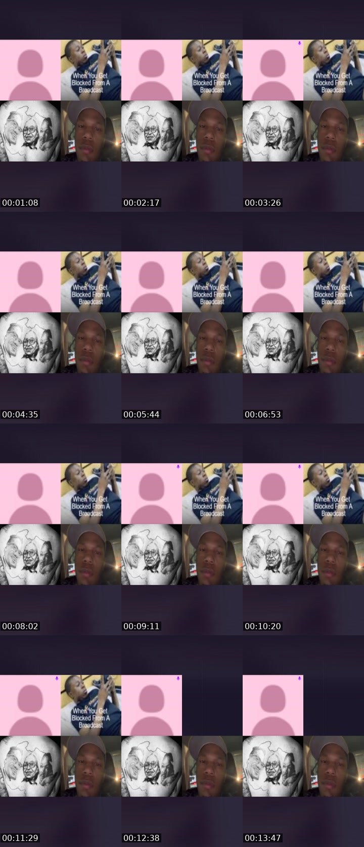 Contact-sheet preview of angel🧋's Liveme recording