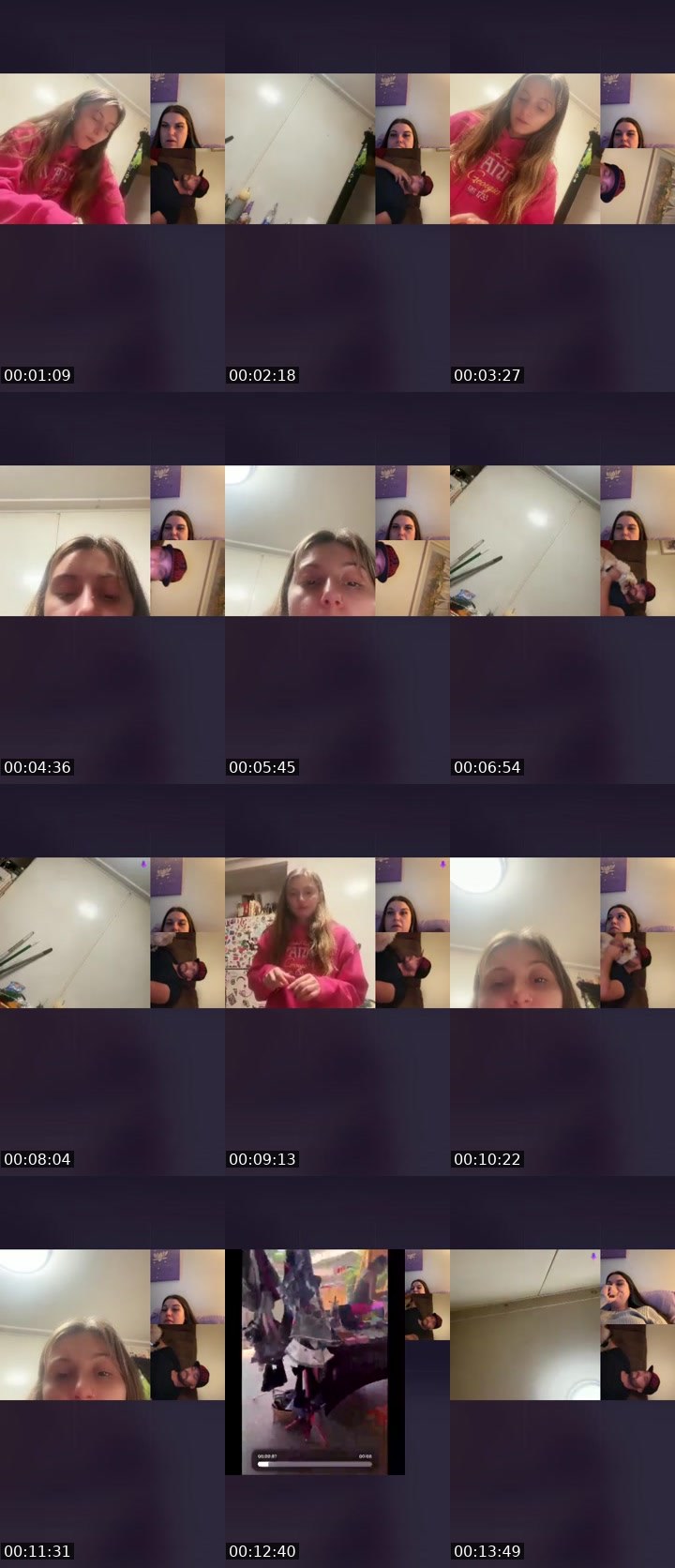 Contact-sheet preview of 𝘬​ᥴ ꪖ​ꪀ​ꪀ🔆's Liveme recording