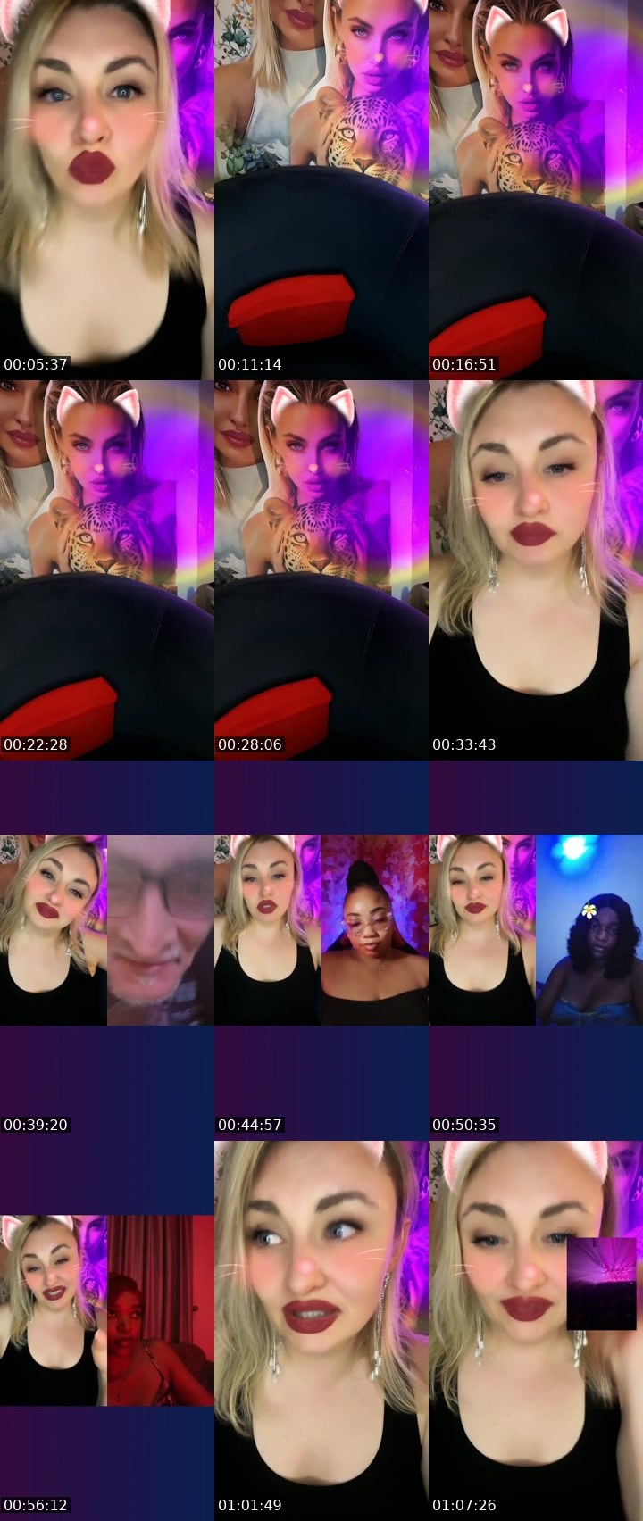 Contact-sheet preview of ✰⌖Svetti🦁's Liveme recording