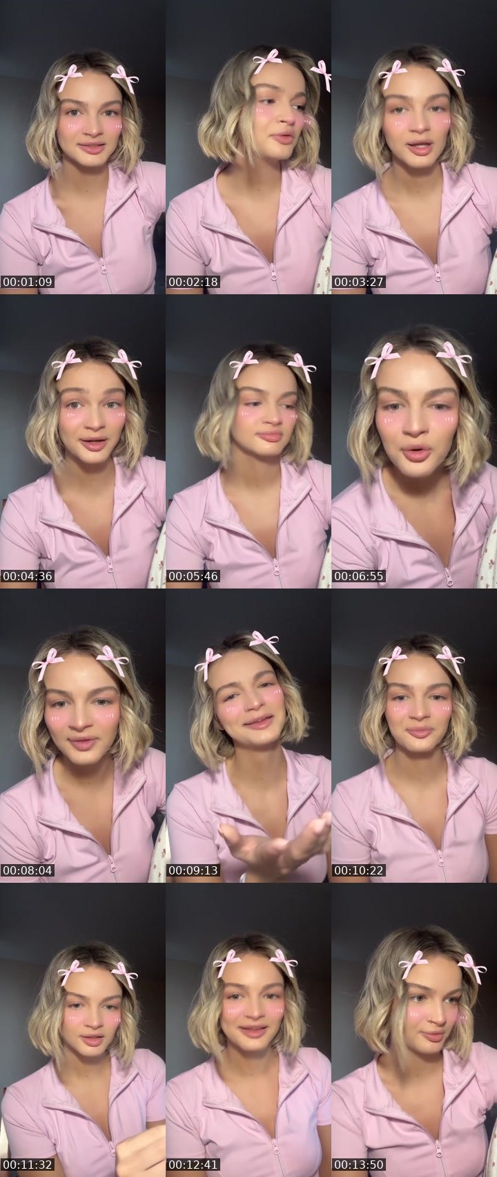 Contact-sheet preview of Ulyana🐰🩷's Liveme recording