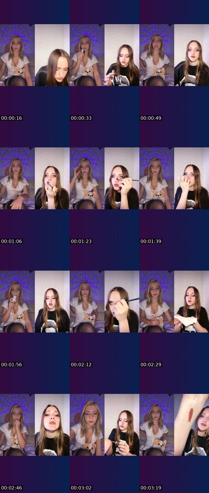 Contact-sheet preview of Elvii's Liveme recording