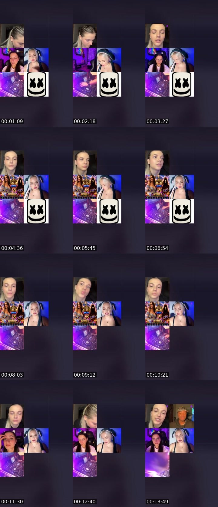 Contact-sheet preview of ℄𓆩👑⃤𝙉Ø𝟭⃤👑𓆪's Liveme recording