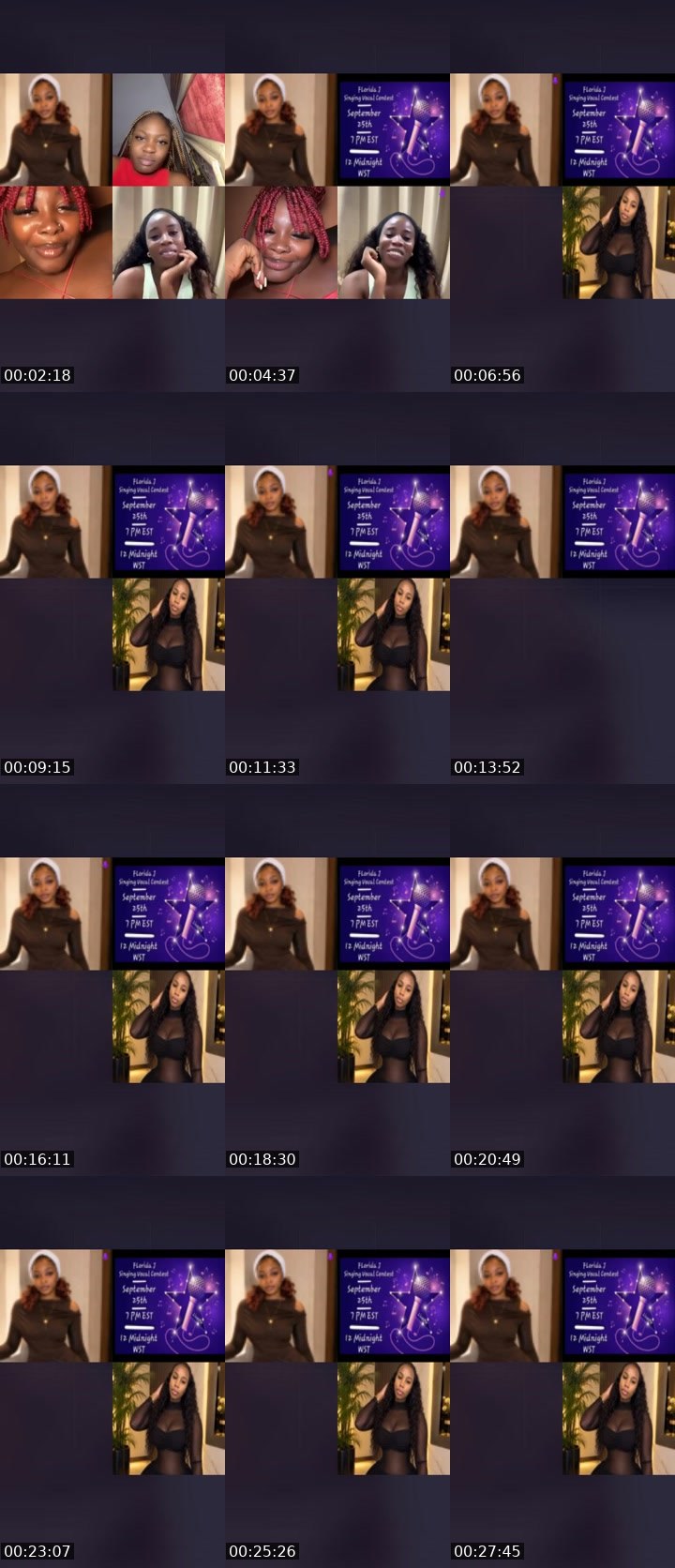 Contact-sheet preview of ᥫ᭡ 𝑩𝒂𝒃𝒆 🎀ᥫ᭡'s Liveme recording