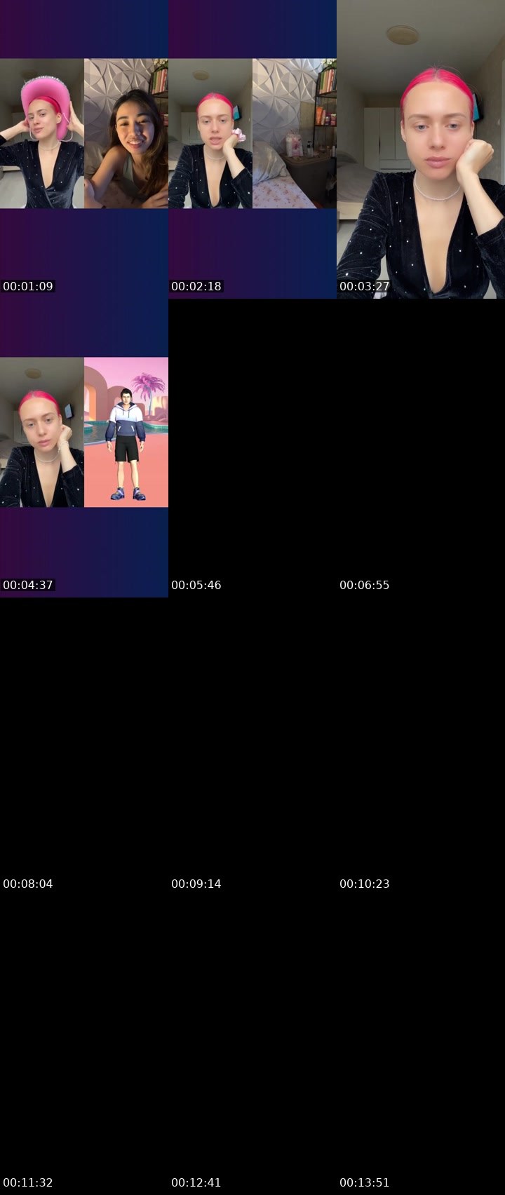 Contact-sheet preview of Olya_Pink🎀's Liveme recording