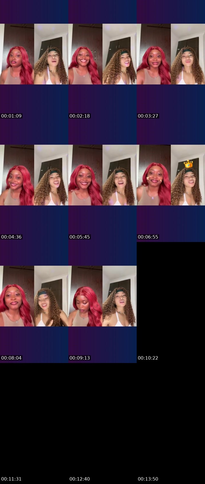 Contact-sheet preview of ✯☞ HAUTIEMAMA🫦🦋's Liveme recording