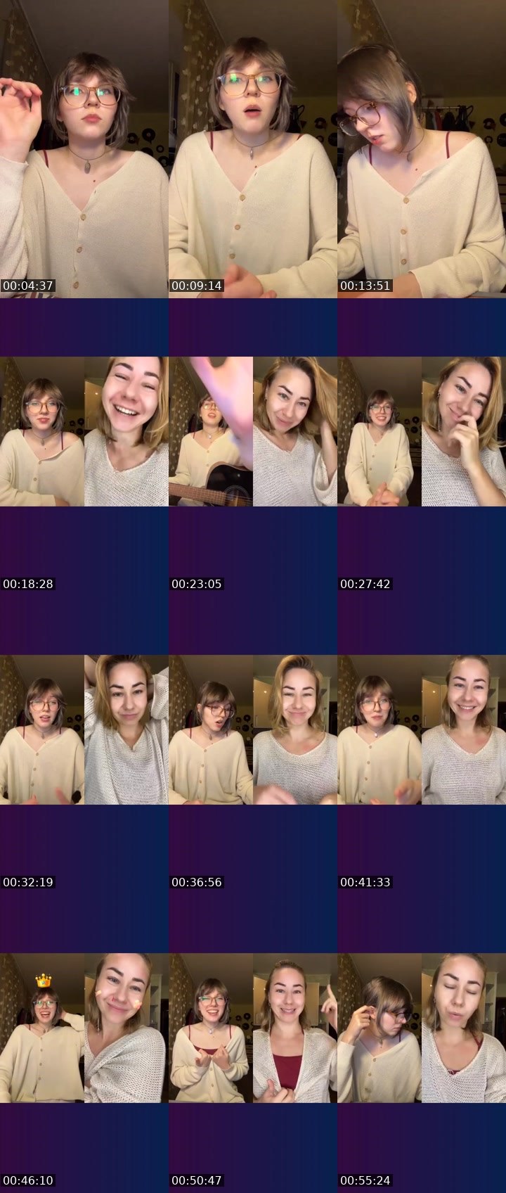 Contact-sheet preview of 👑daria!🦷's Liveme recording