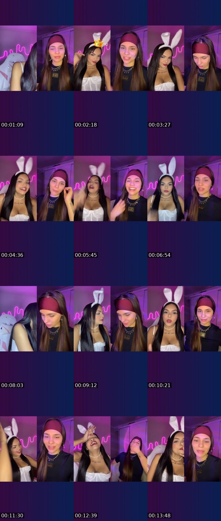 Contact-sheet preview of ⌲ baby angel 🧚🏽's Liveme recording