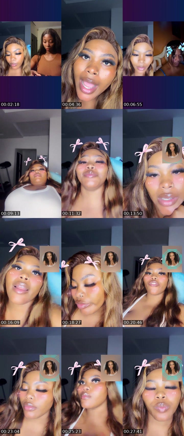 Contact-sheet preview of 🤍👑QueenADE🤍👑's Liveme recording