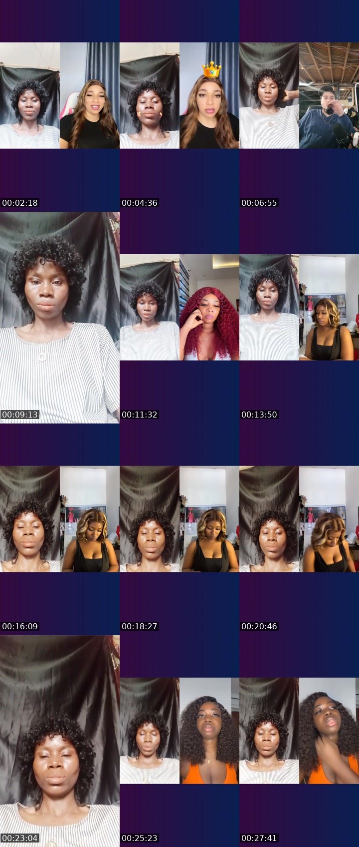 Contact-sheet preview of pretty slim's Liveme recording