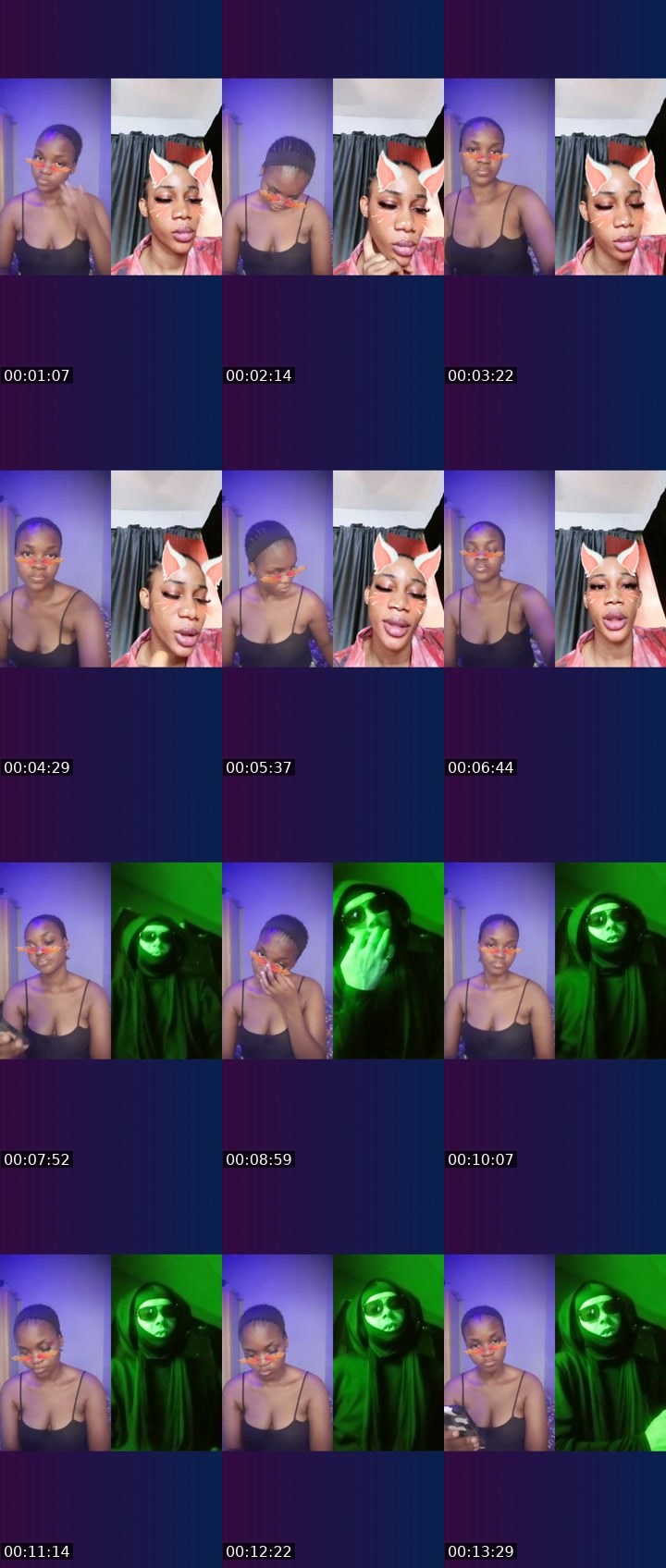 Contact-sheet preview of 😈🕊H💜ney🎭's Liveme recording