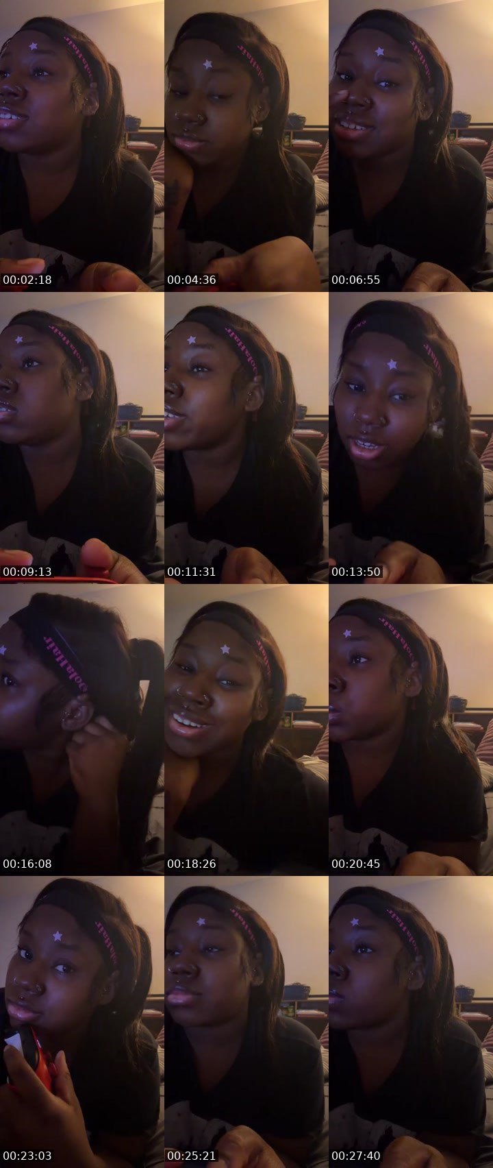 Contact-sheet preview of itspinkmali 🎀's Liveme recording
