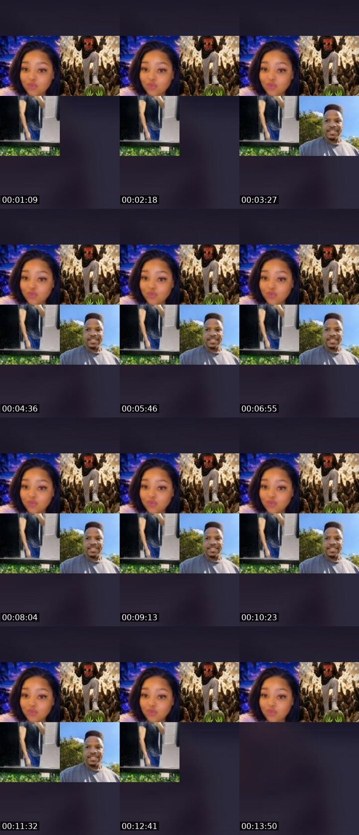 Contact-sheet preview of ☁️🌙🥰's Liveme recording