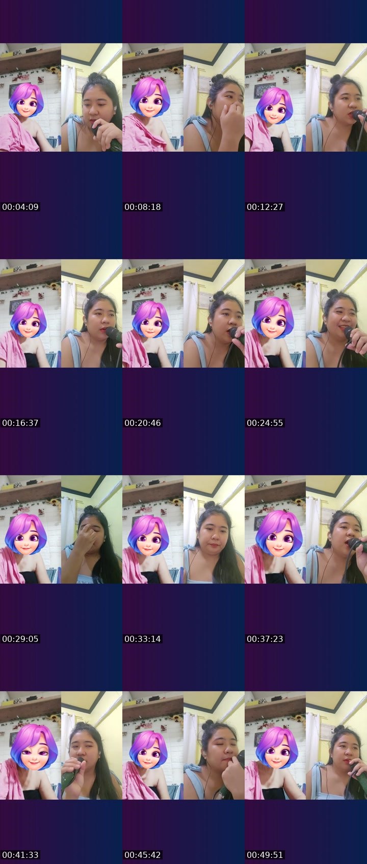Contact-sheet preview of ✿♡SARAH♡✿'s Liveme recording