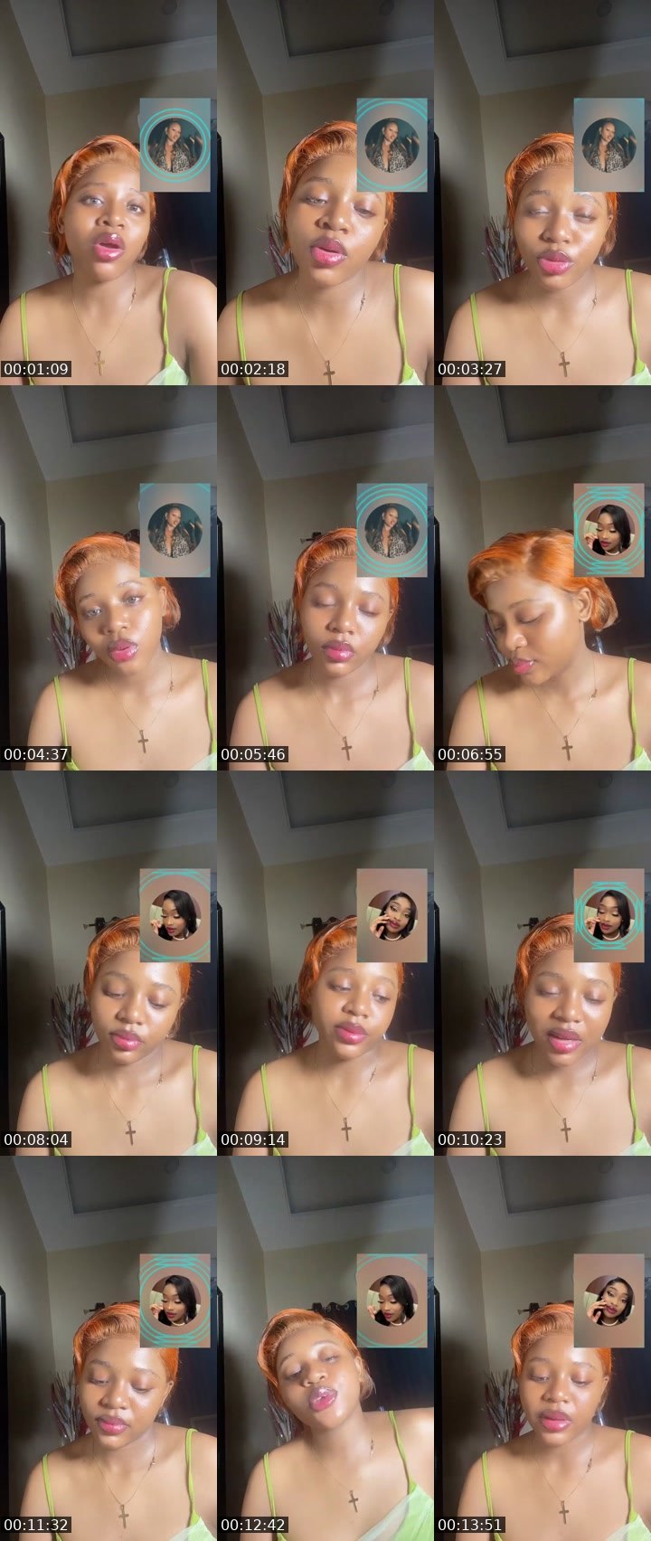 Contact-sheet preview of 💸✊🏾Nina🥂🍭's Liveme recording