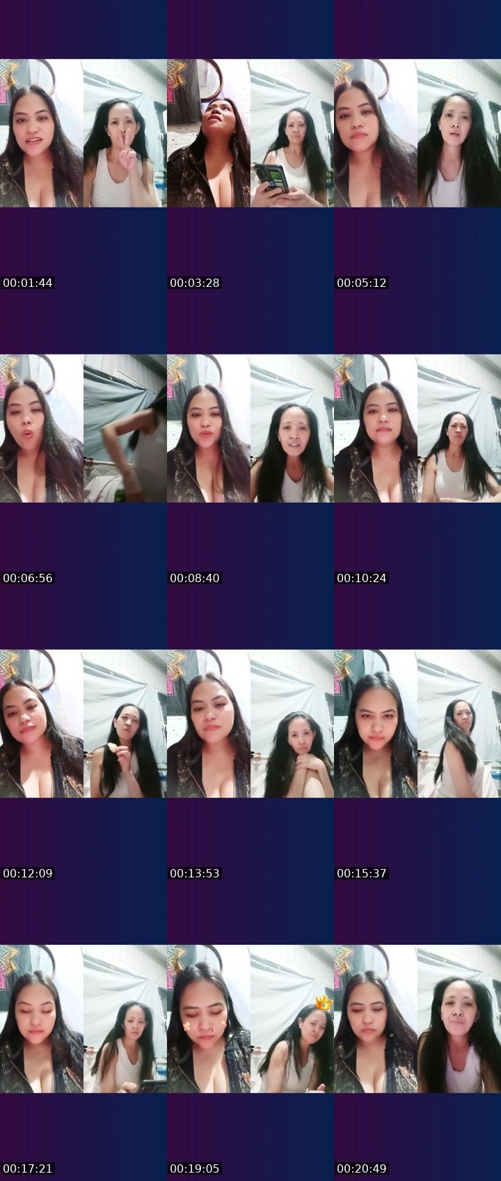 Contact-sheet preview of 🏄Louise🌐👏's Liveme recording