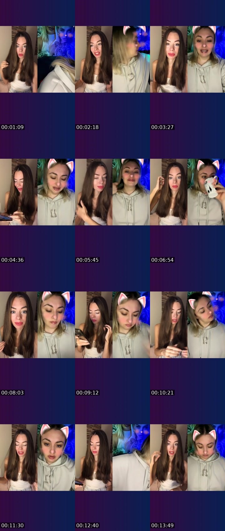 Contact-sheet preview of ice -'s Liveme recording