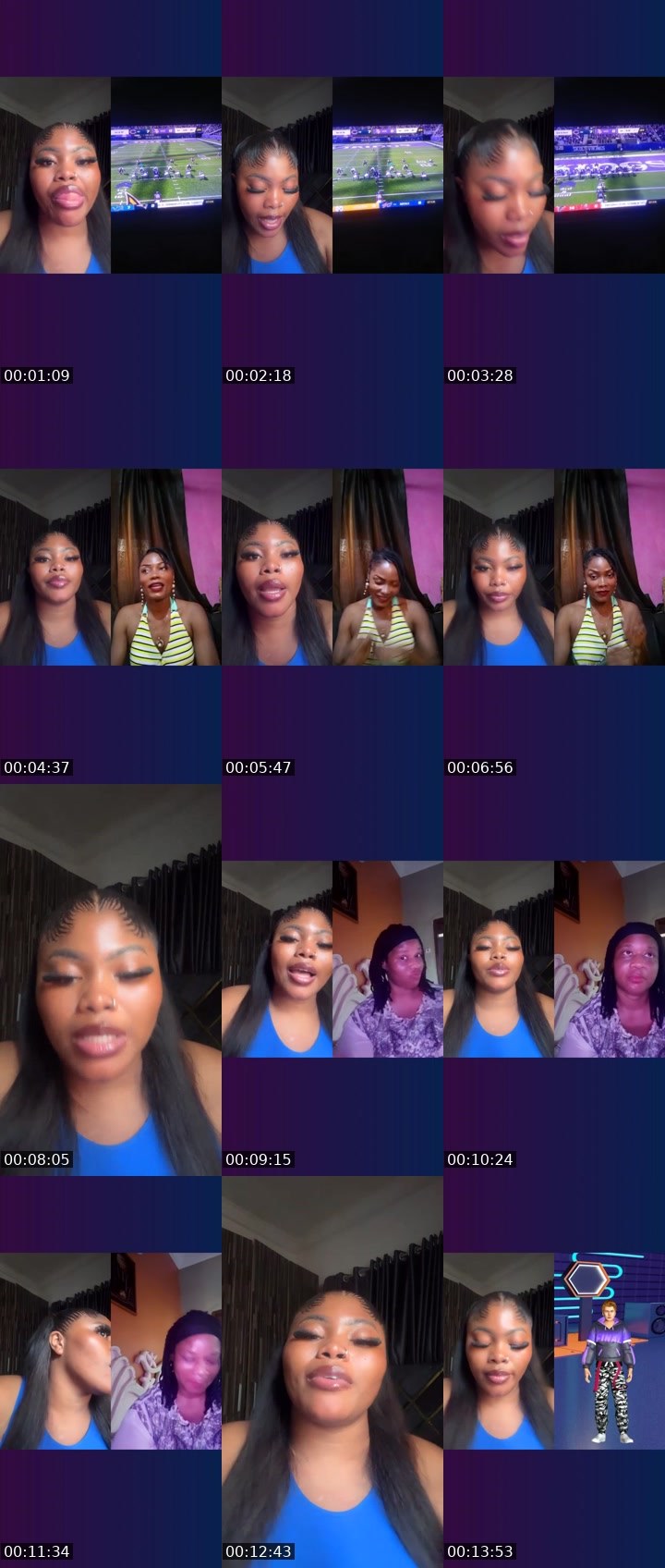 Contact-sheet preview of 🤍👑QueenADE🤍👑's Liveme recording