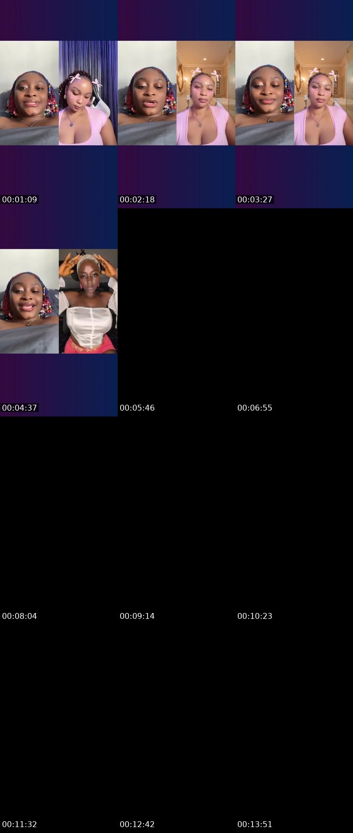 Contact-sheet preview of ✯☞ HAUTIEMAMA🫦🦋's Liveme recording