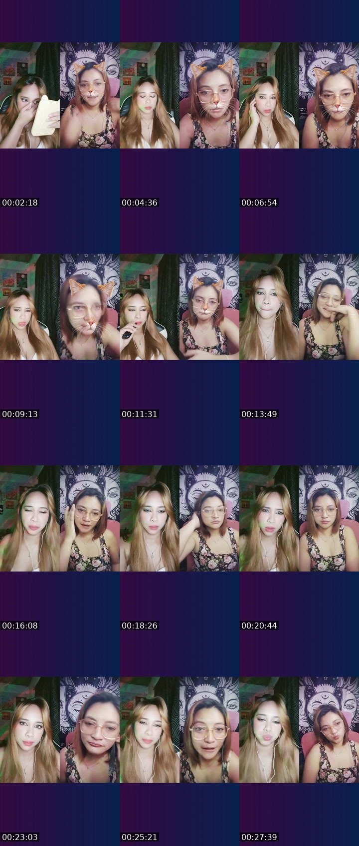 Contact-sheet preview of ㋡👸Chin🌼ᥫ᭡'s Liveme recording